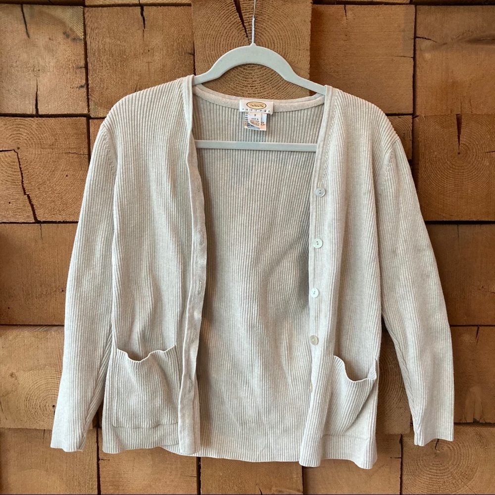 Tan ribbed cardigan